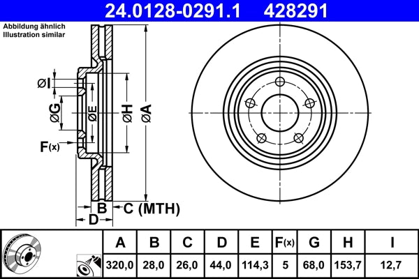 Disc frana ATE 24.0128-0291.1