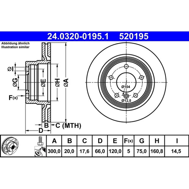 Disc frana 24.0320-0195.1 ATE