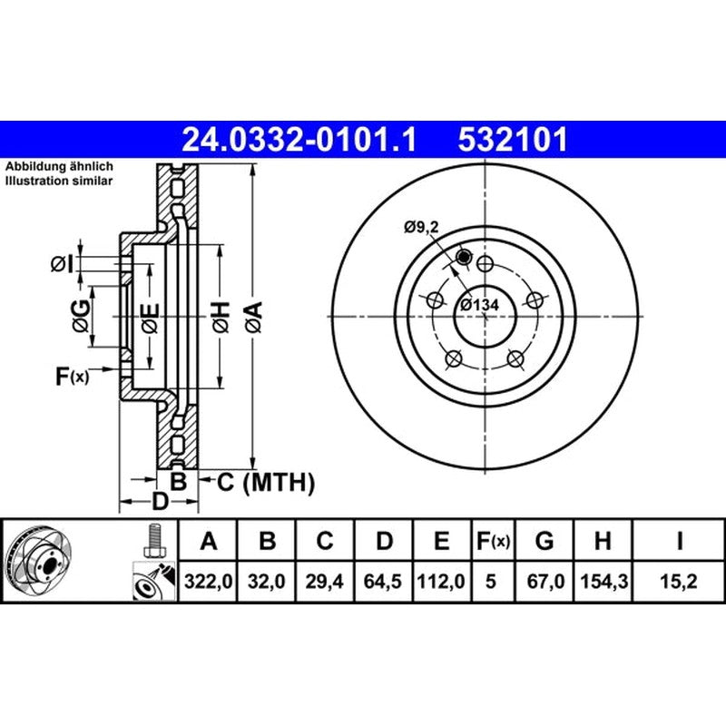 Disc frana 24.0332-0101.1 ATE