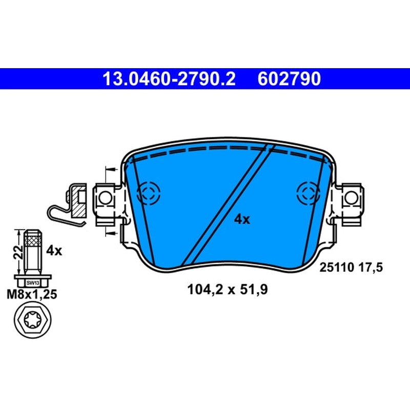 Set placute frana ATE 13.0460-2790.2