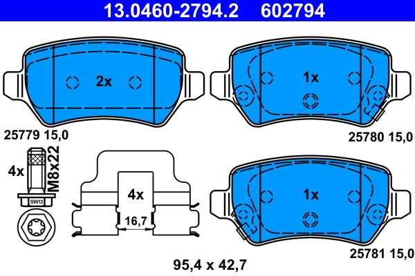 Set placute frana ATE 13.0460-2794.2