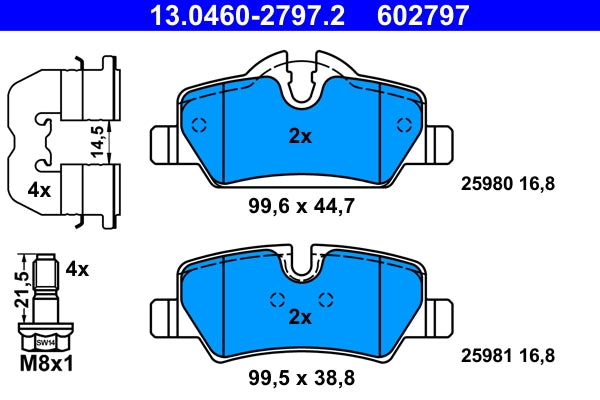 Set placute frana ATE 13.0460-2797.2