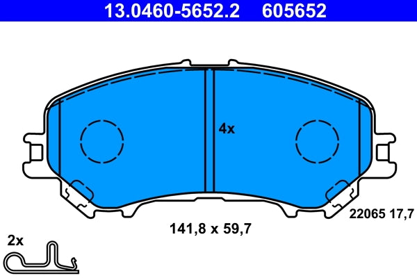 Set placute frana ATE 13.0460-5652.2