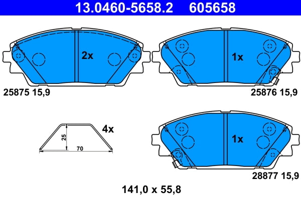 Set placute frana ATE 13.0460-5658.2