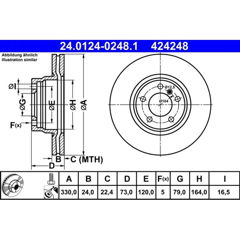 Disc frana 24.0124-0248.1 ATE