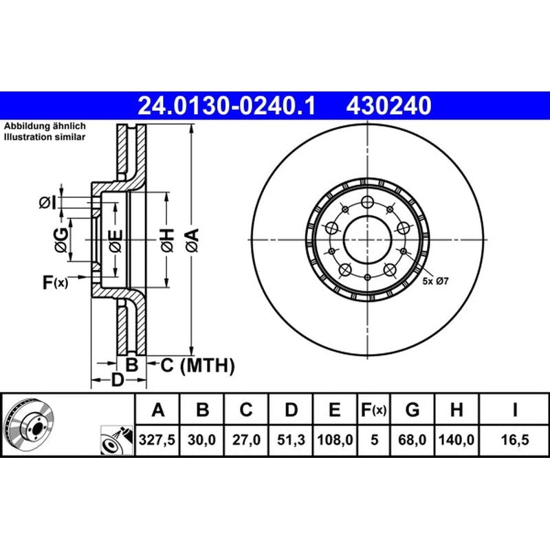 Disc frana 24.0130-0240.1 ATE