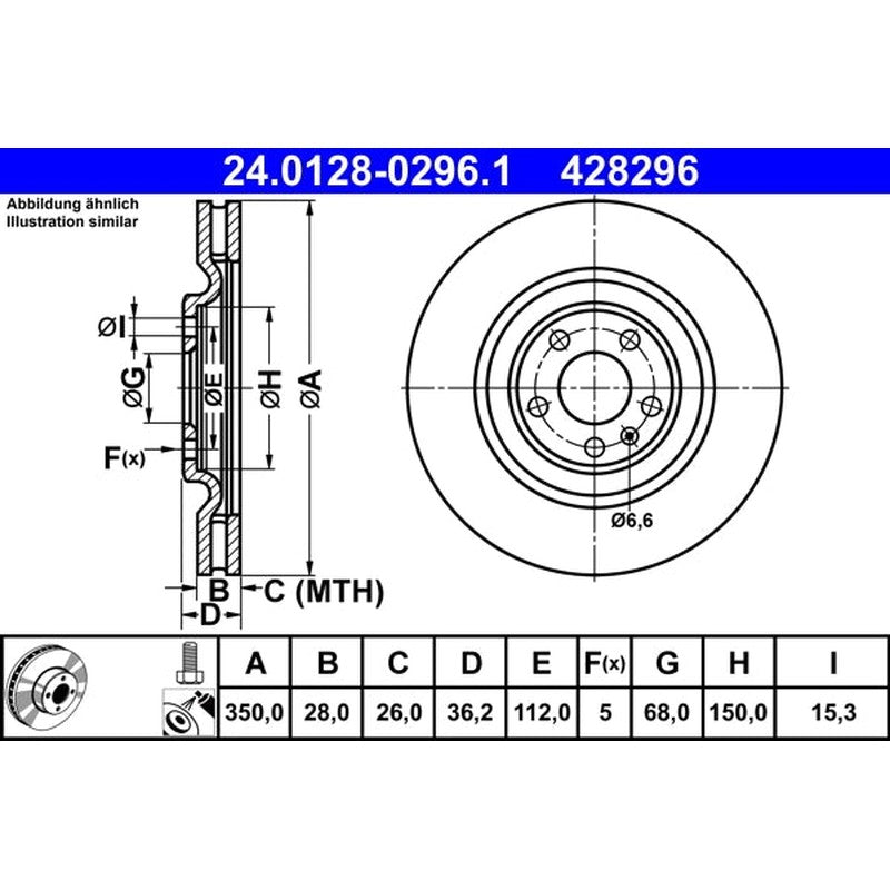 Disc frana 24.0128-0296.1 ATE
