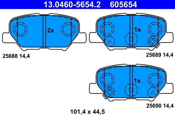 Set placute frana ATE 13.0460-5654.2