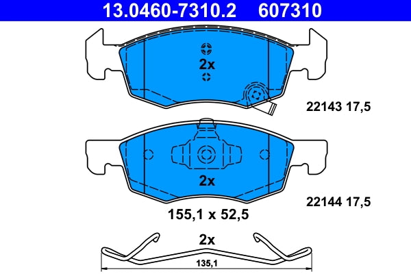 Set placute frana ATE 13.0460-7310.2