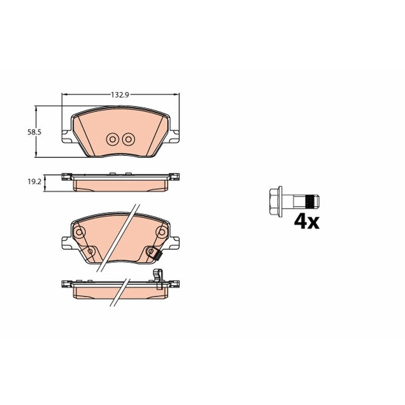 set placute frana,frana disc GDB2151 TRW