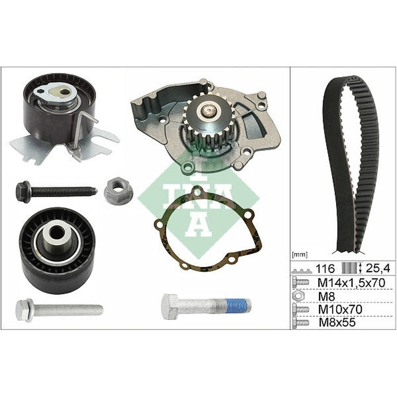 Set pompa apa + curea dintata 530 0558 31 INA