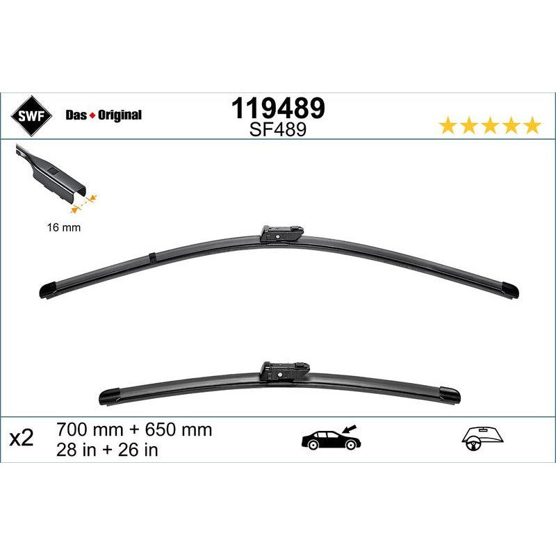 Set lamela stergator SWF Wiper FB OE LHD 700/650 mm - 119489