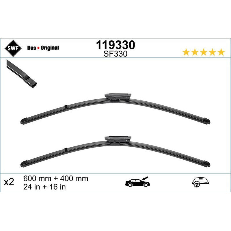 Set lamela stergator SWF Wiper FB OE LHD 600/400 mm - 119330