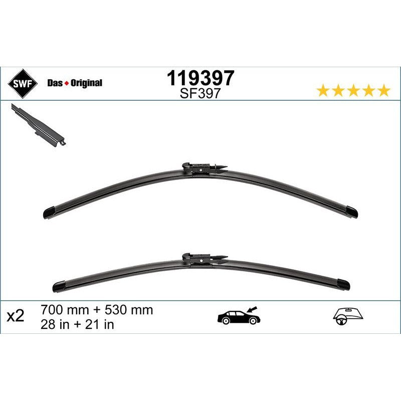 Set lamela stergator SWF Wiper FB OE LHD 700/530 mm - 119397