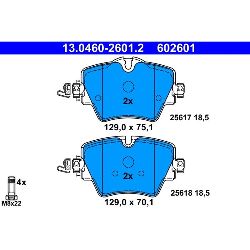 set placute frana,frana disc 13.0460-2601.2 ATE