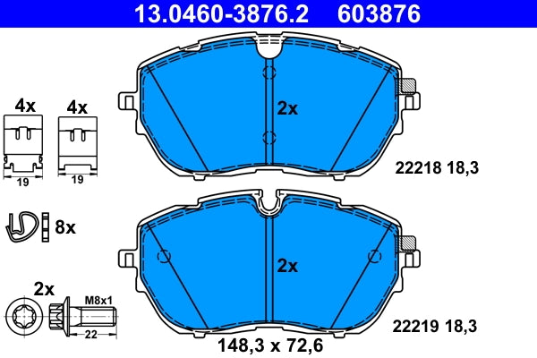 Set placute frana ATE 13.0460-3876.2