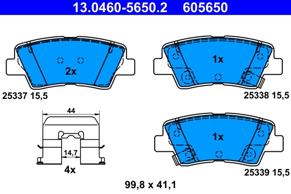 Set placute frana ATE 13.0460-5650.2