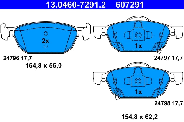 Set placute frana ATE 13.0460-7291.2