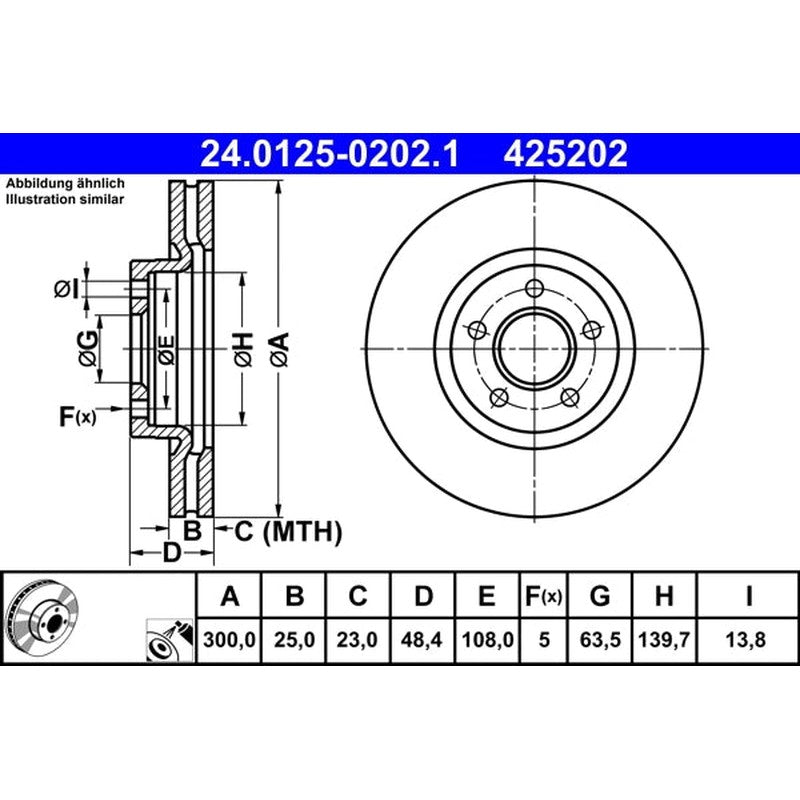Disc frana 24.0125-0202.1 ATE