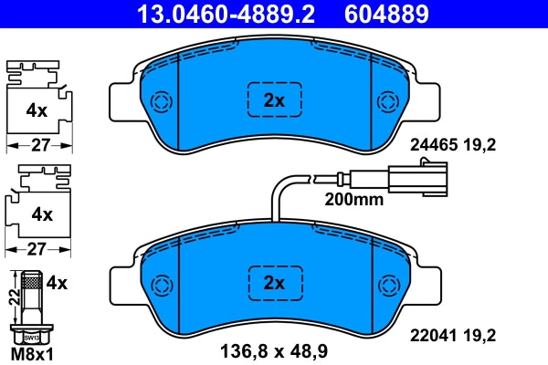 Set placute frana ATE 13.0460-4889.2