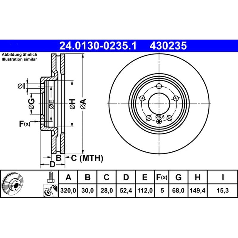 Disc frana 24.0130-0235.1 ATE