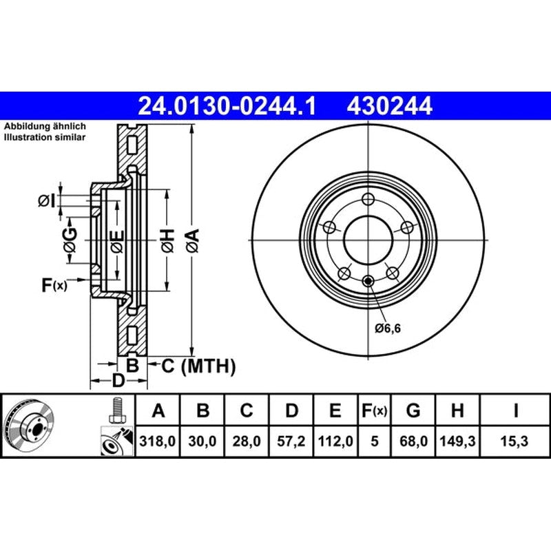 Disc frana 24.0130-0244.1 ATE