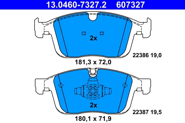 Set placute frana ATE 13.0460-7327.2