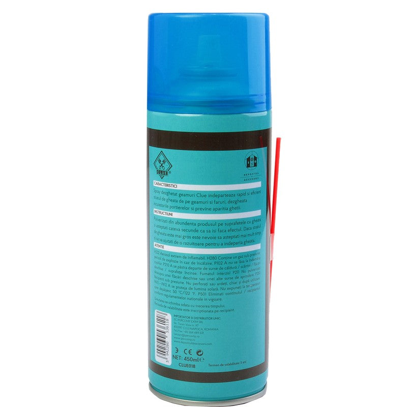Spray dezghetat geamuri 450ml CLUE - CLUE018