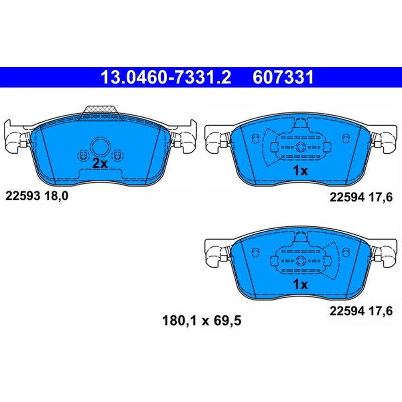 set placute frana,frana disc 13.0460-7331.2 ATE