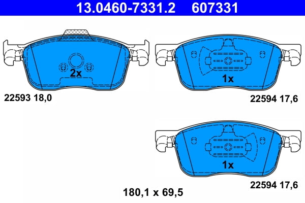 Set placute frana ATE 13.0460-7331.2