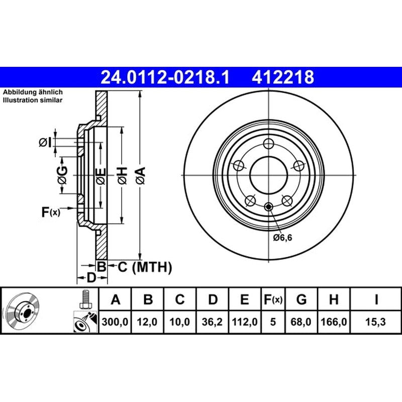Disc frana 24.0112-0218.1 ATE