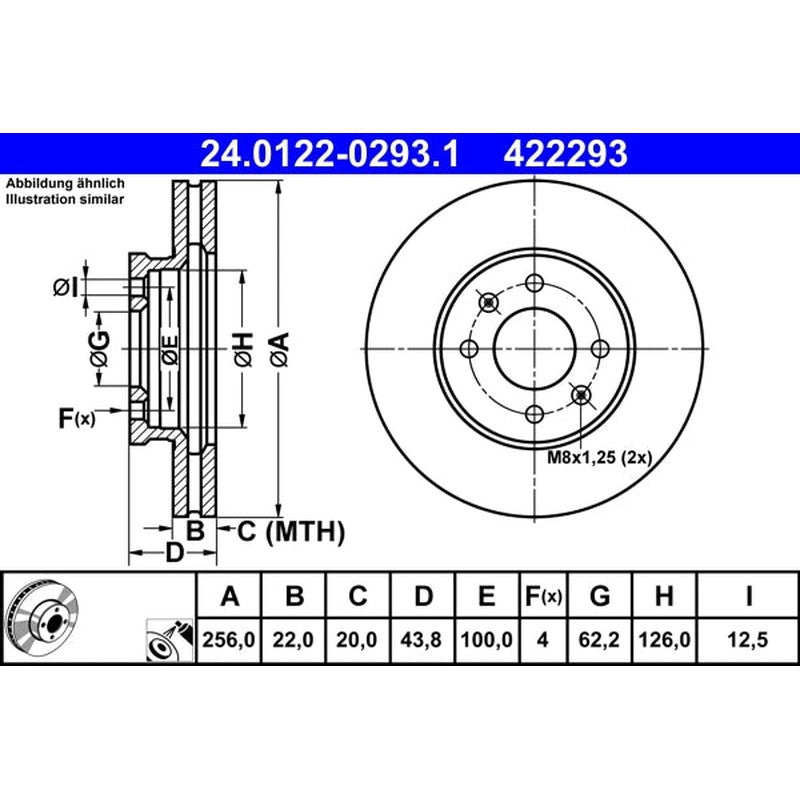 Disc frana ATE 24.0122-0293.1
