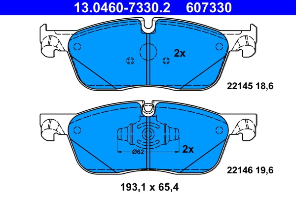 Set placute frana ATE 13.0460-7330.2