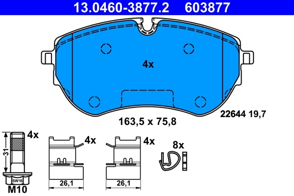 Set placute frana ATE 13.0460-3877.2