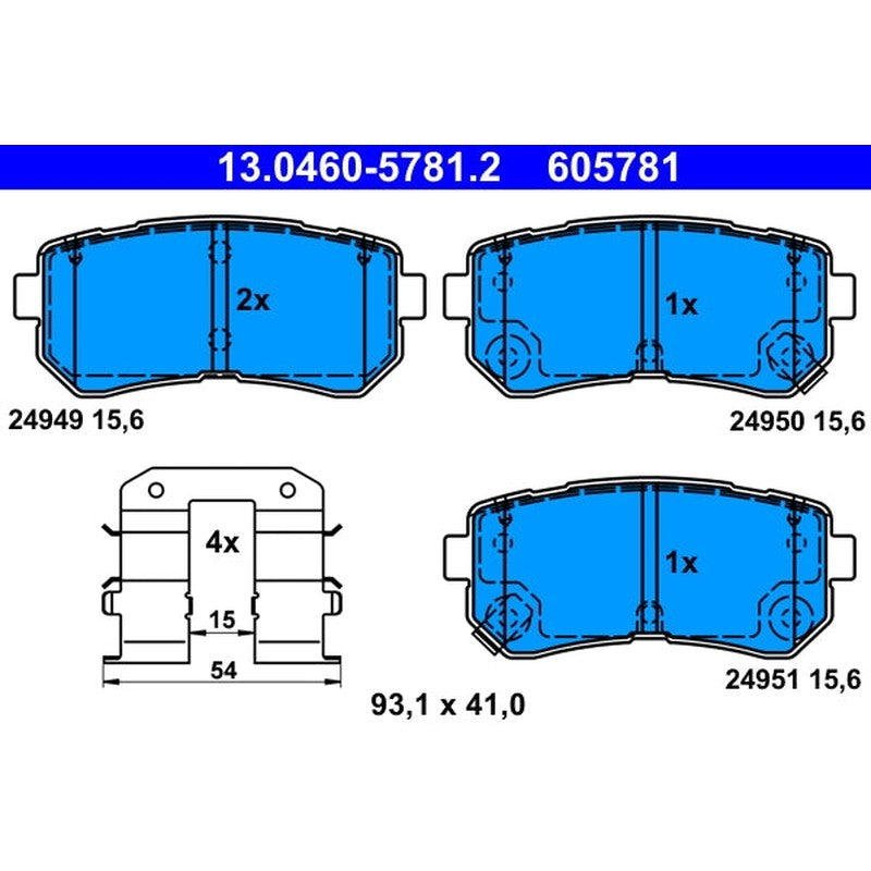 set placute frana,frana disc 13.0460-5781.2 ATE