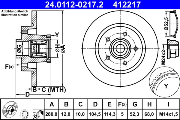 Disc frana ATE 24.0112-0217.2