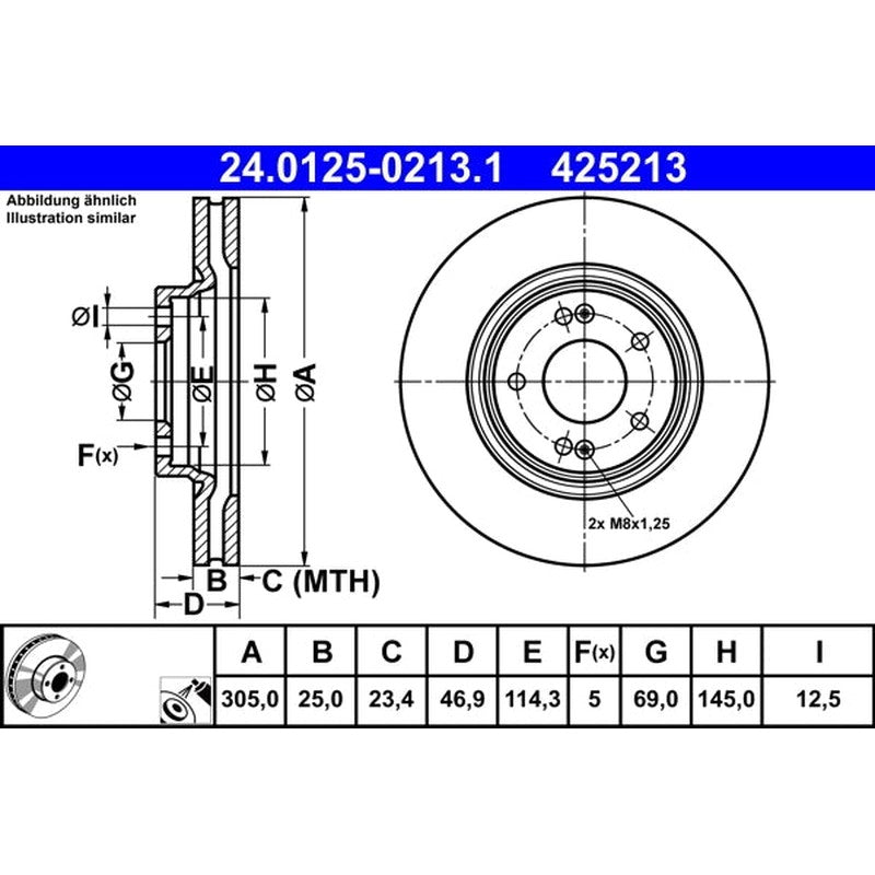 Disc frana ATE 24.0125-0213.1