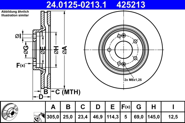 Disc frana ATE 24.0125-0213.1