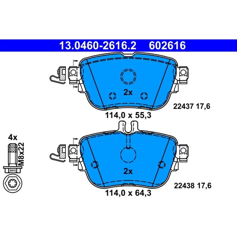 set placute frana,frana disc 13.0460-2616.2 ATE
