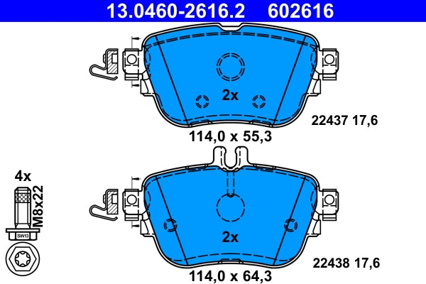Set placute frana ATE 13.0460-2616.2