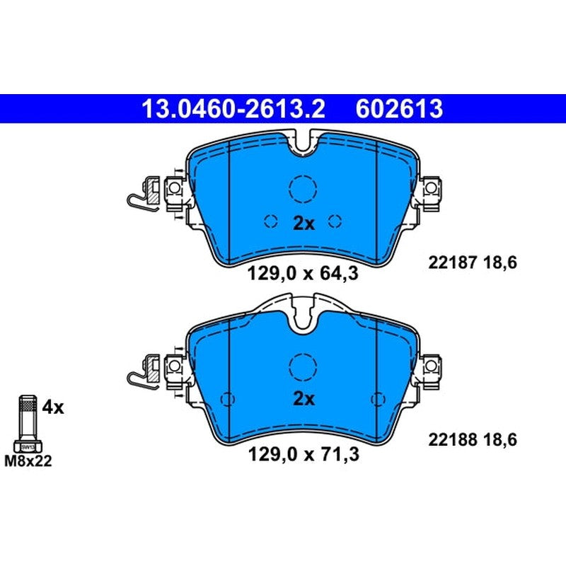 set placute frana,frana disc 13.0460-2613.2 ATE