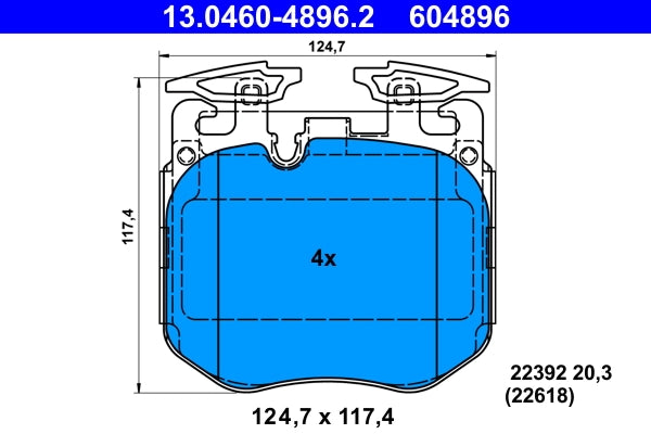 Set placute frana ATE 13.0460-4896.2