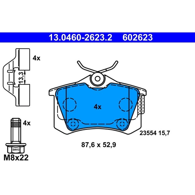 Set placute frana ATE 13.0460-2623.2