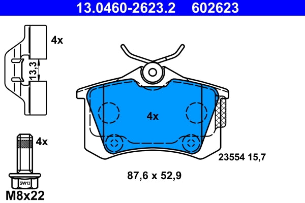 Set placute frana ATE 13.0460-2623.2