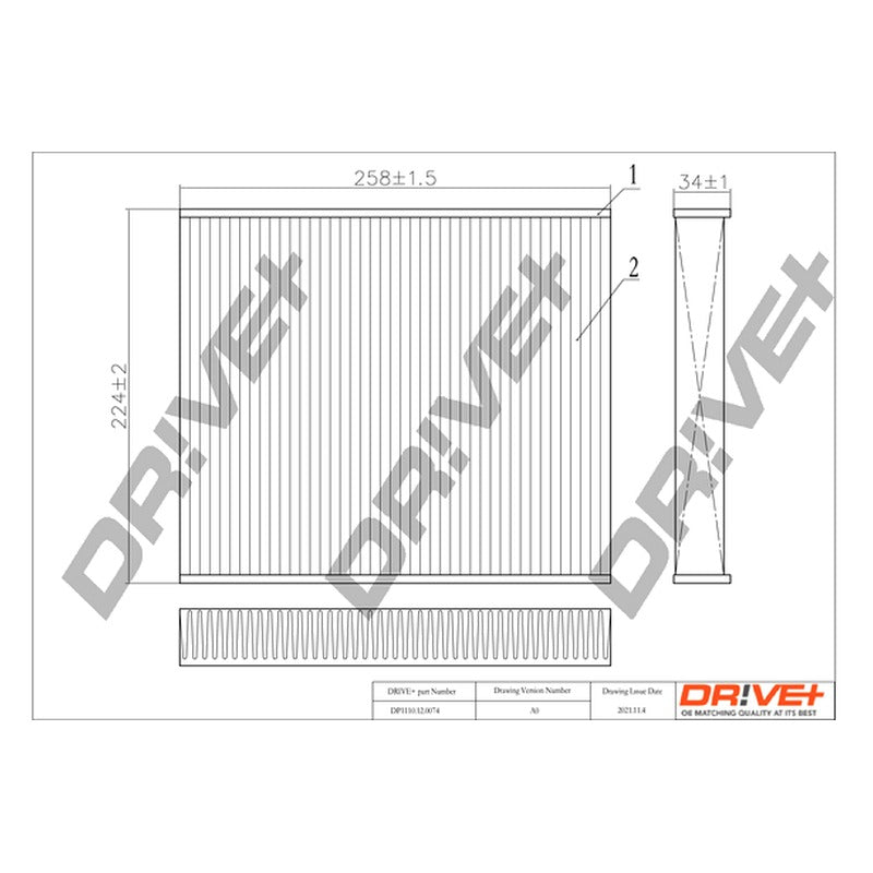 Filtru habitaclu Dr!ve+ DP1110.12.0074