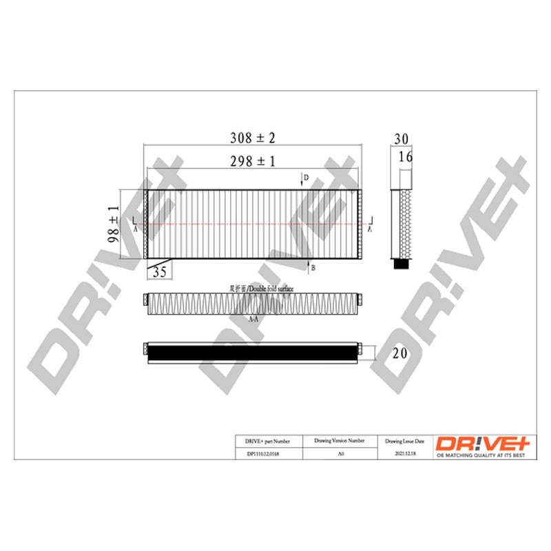 Filtru habitaclu Dr!ve+ DP1110.12.0168