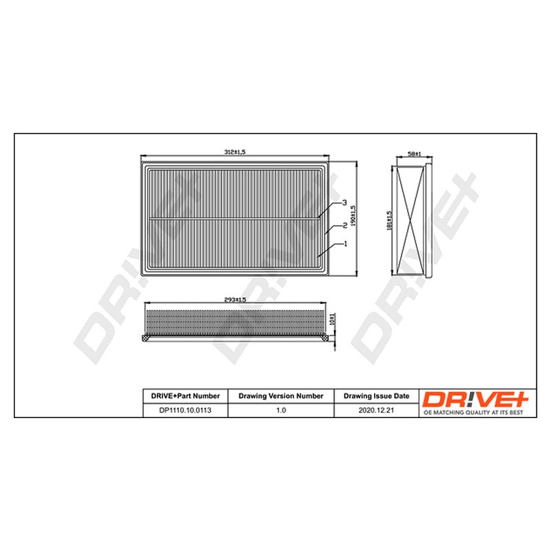 Filtru aer Dr!ve+ DP1110.10.0113