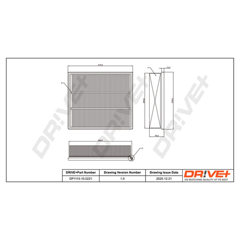 Filtru aer Dr!ve+ DP1110.10.0221