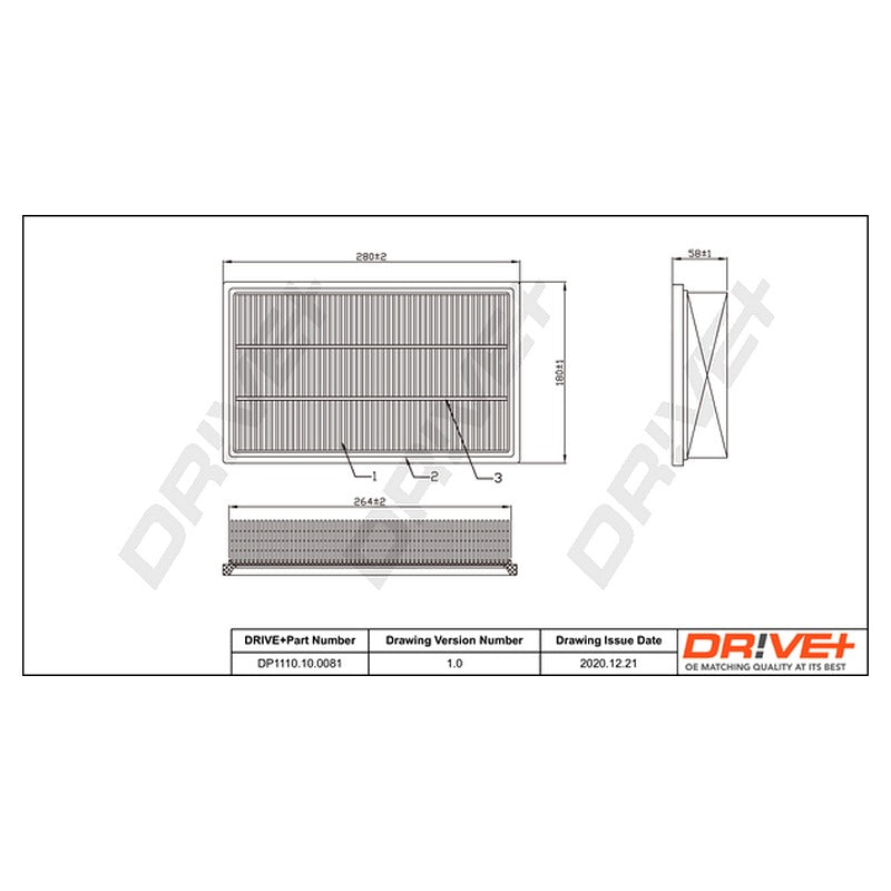 Filtru aer Dr!ve+ DP1110.10.0081
