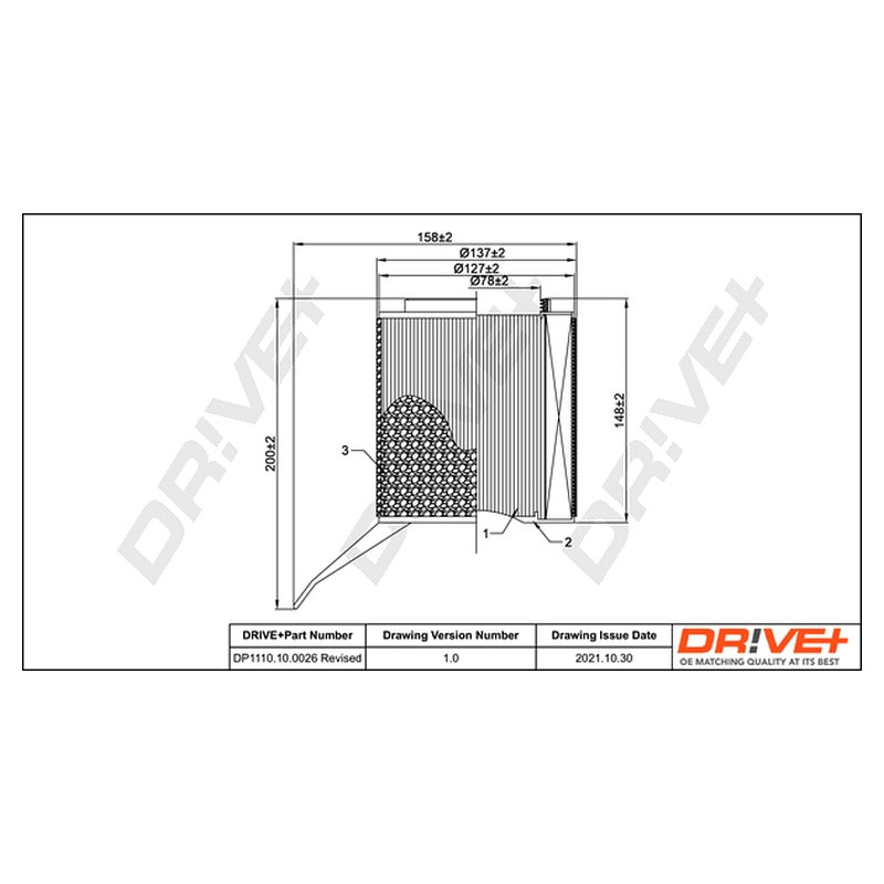 Filtru aer Dr!ve+ DP1110.10.0026